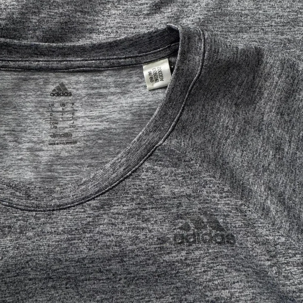 ADIDAS Climalite Training Shirt Mens Large Grey Heathered Athletic Tee BK0933